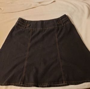 Black denim skirt